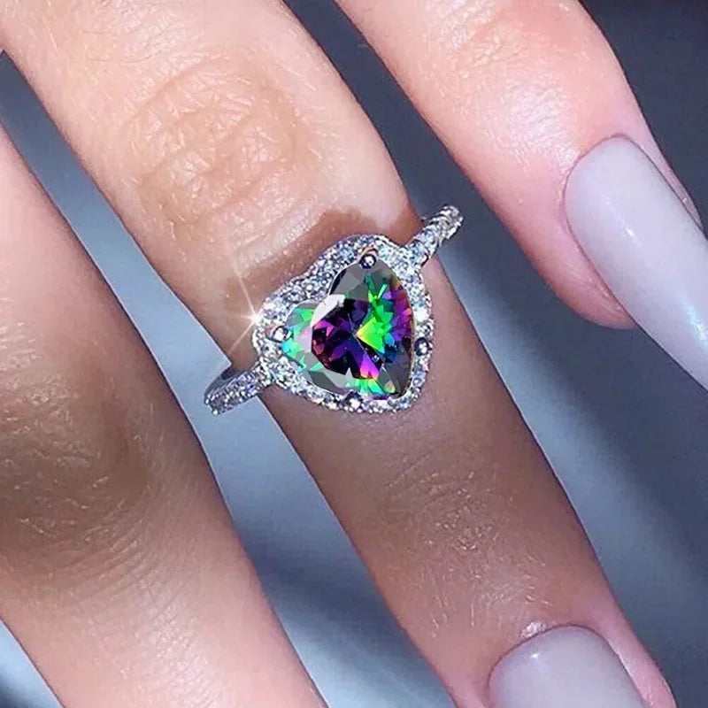 New European and American Peach Heart Ring