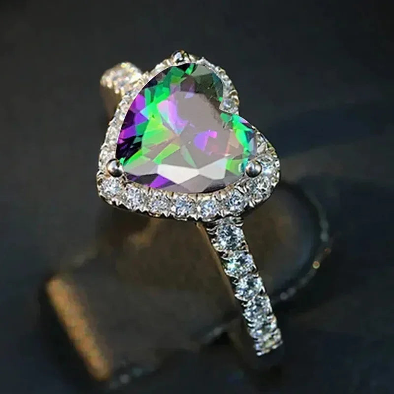 New European and American Peach Heart Ring