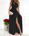 Women's One Shoulder High Split Elegant Sexy Cocktail Dress