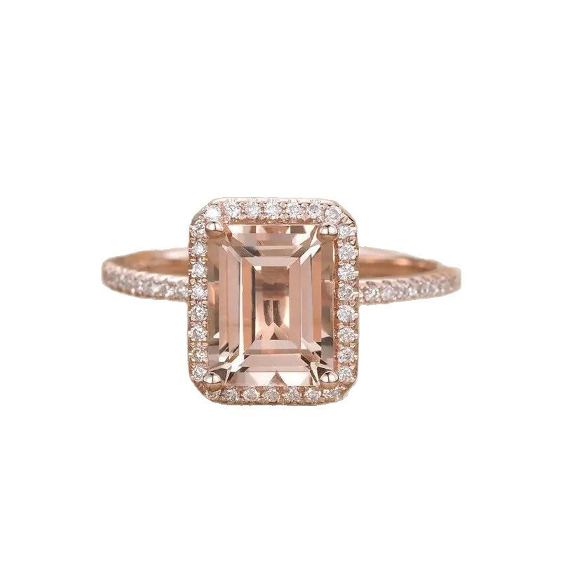 Rose Gold-Plated Womens Engagement Ring