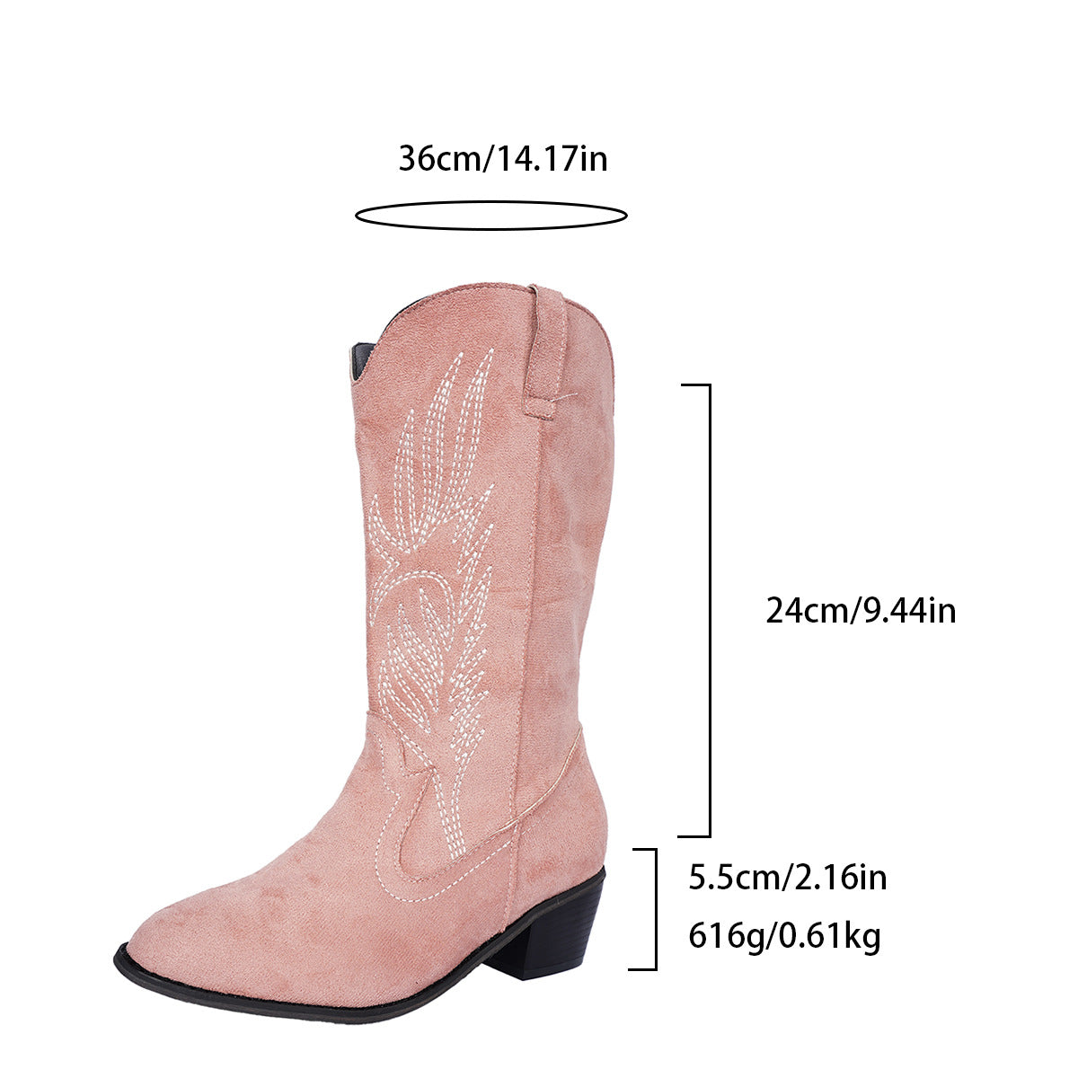 Womens Leather And Suede Denim Boots