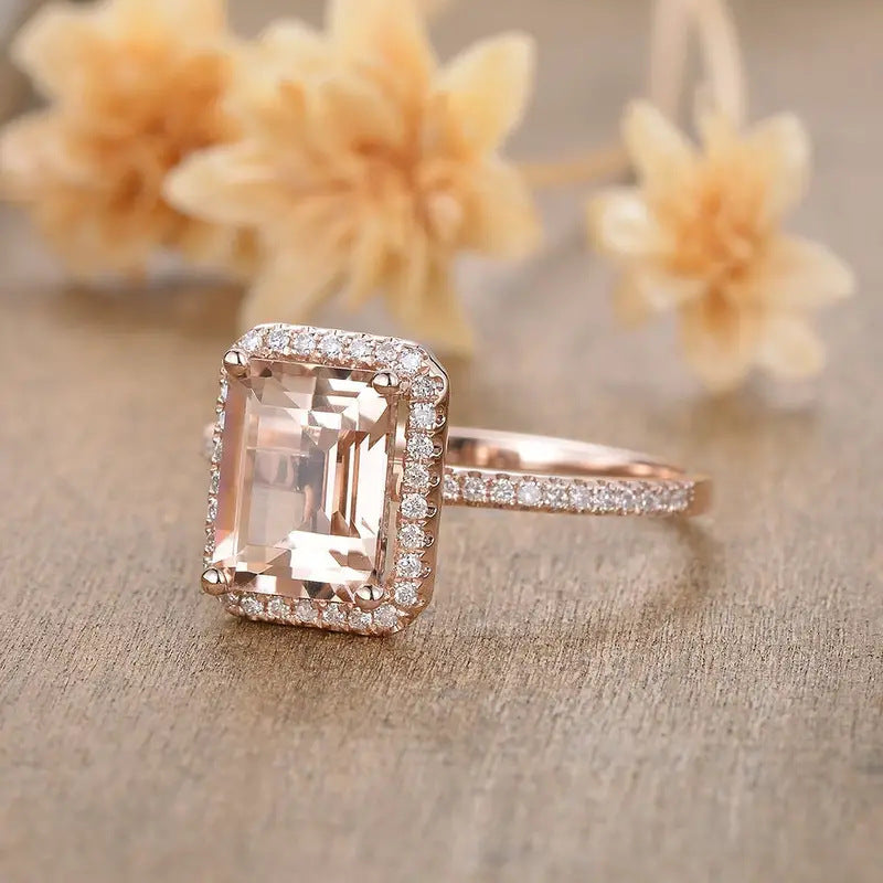Rose Gold-Plated Womens Engagement Ring
