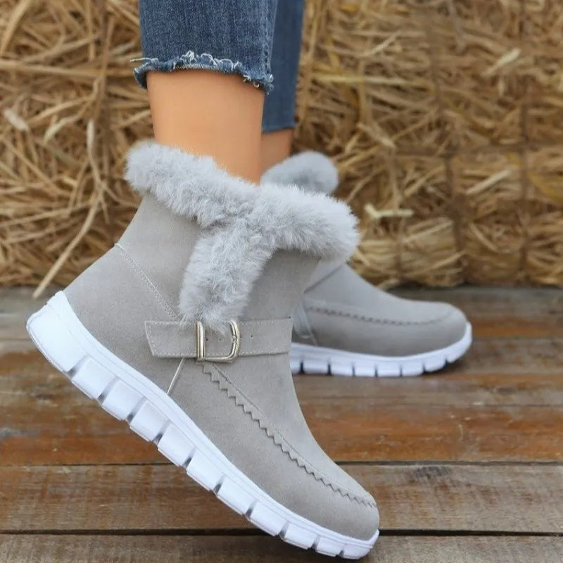 New Snow Boots Winter Warm Thickened Solid Color