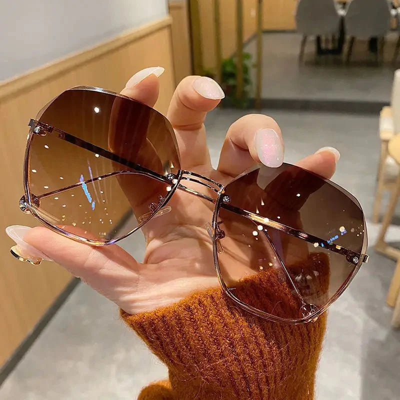 Polygonal Metal Sunglasses | Retro Luxury UV Protection