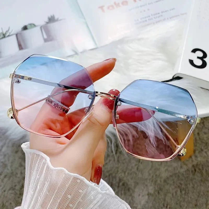 Polygonal Metal Sunglasses | Retro Luxury UV Protection