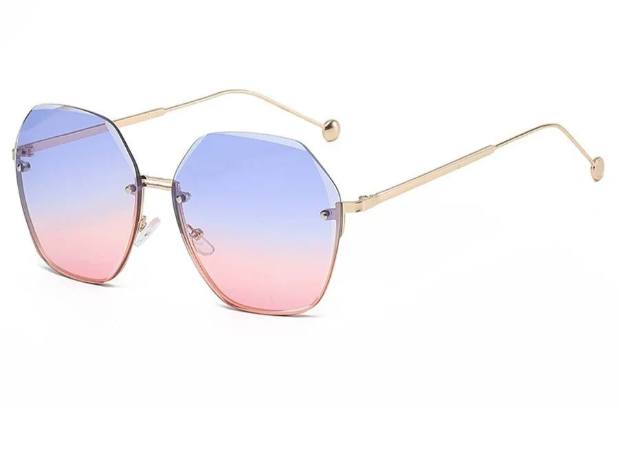 Polygonal Metal Sunglasses | Retro Luxury UV Protection