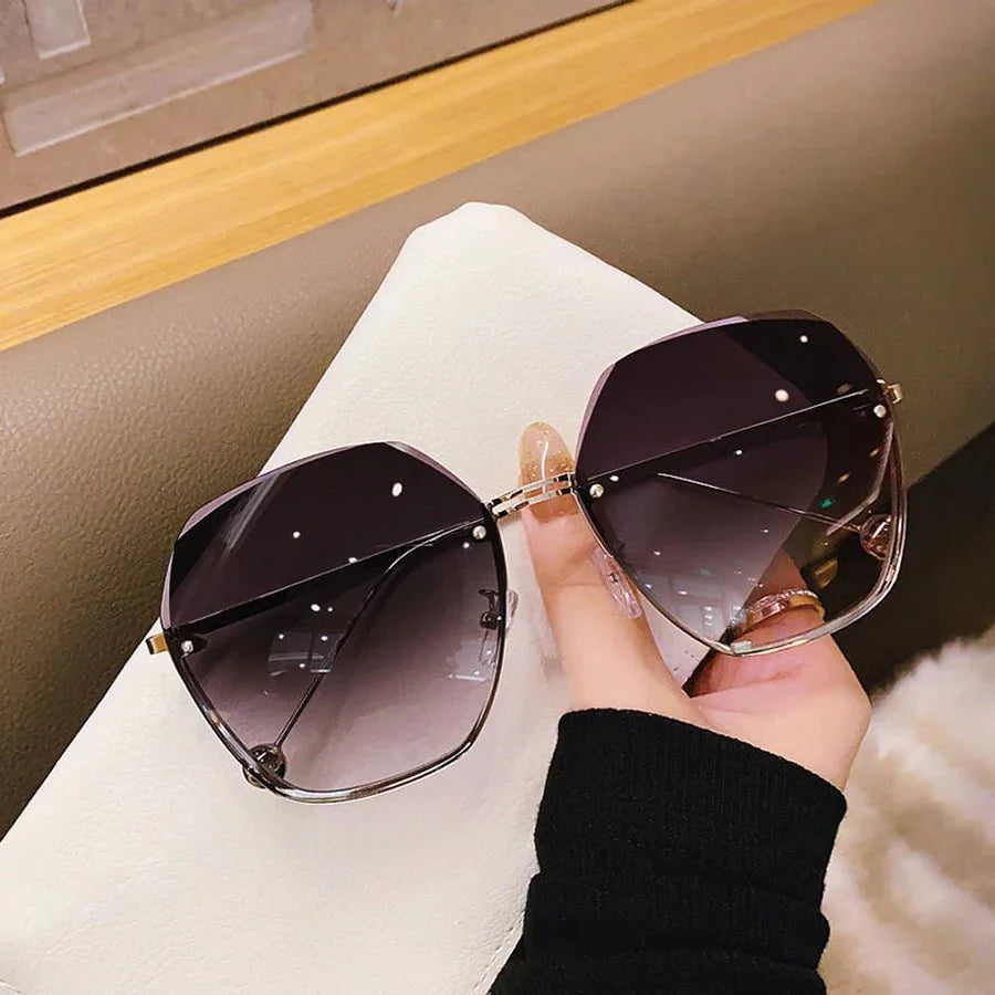 Polygonal Metal Sunglasses | Retro Luxury UV Protection