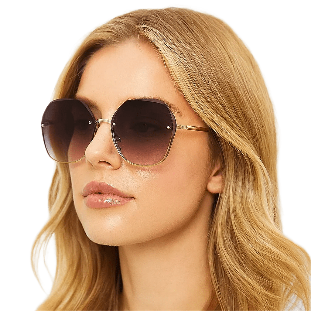 Polygonal Metal Sunglasses | Retro Luxury UV Protection