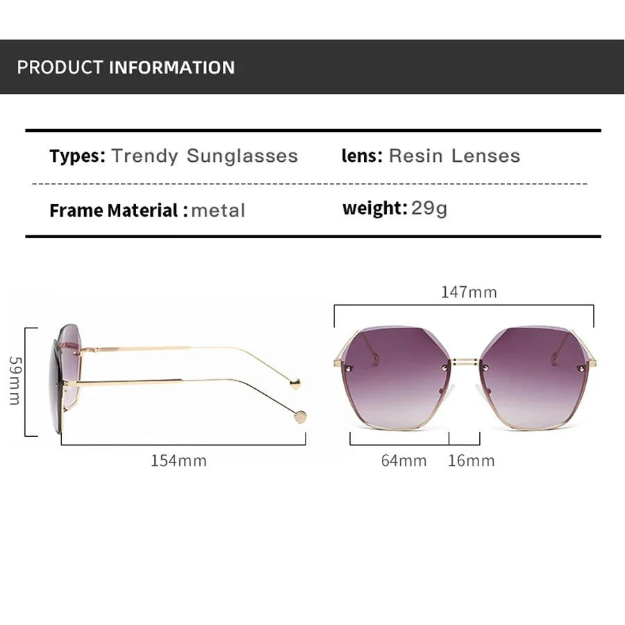 Polygonal Metal Sunglasses | Retro Luxury UV Protection