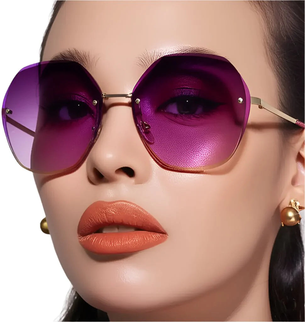 Polygonal Metal Sunglasses | Retro Luxury UV Protection